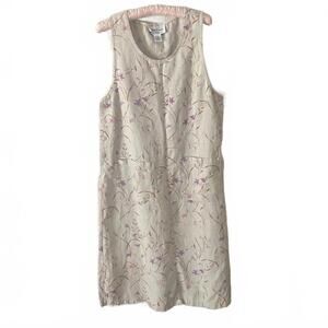Westbound Linen Cotton Blend Floral Sleeveless Dress